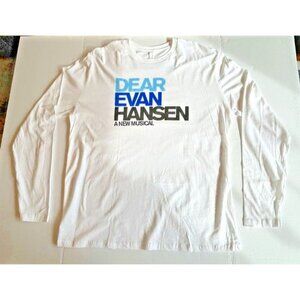 XXL Unisex Broadway Tony Award Winner Dear Evan Hansen‎ White Long Sleeve Shirt